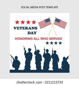 Veterans Day Social Media Post Design Stock Vector Royalty Free