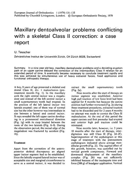 PDF Maxillary Dentoalveolar Problems Conflicting With A Skeletal