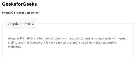 Angular PrimeNG Fieldset Component GeeksforGeeks