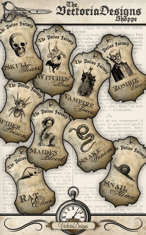 Halloween Labels Halloween Apothecary Labels Drink Labels Halloween