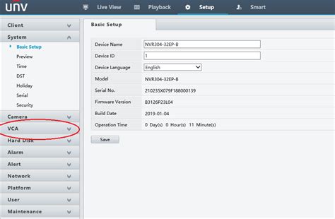 Unv Recorder Configuring Line Crossing Web Gui