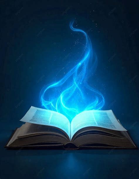 A Open Magical Book On Dark Blue Light Effect Background Wallpaper