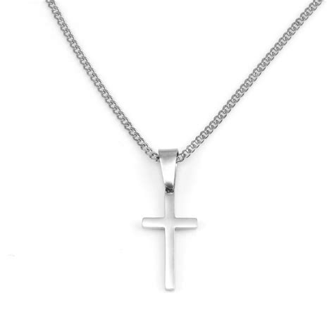 Mens Small Cross Necklace Men Black Cross Necklace Men Etsy