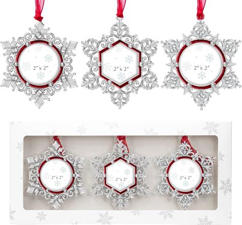 Amazon Pcs Snowflake Picture Frame Christmas Ornament Snowflake