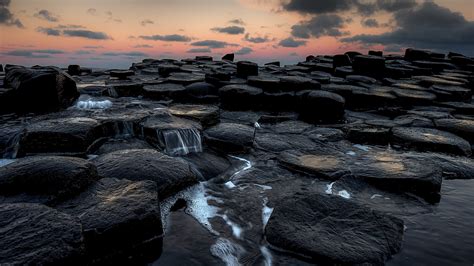 Water Grass Clouds Rocks Ireland Nature Long Exposure Sky