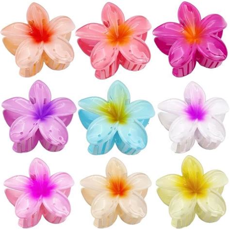 Yushengtai Lot De Pinces Cheveux En Acrylique Avec Fleurs Pour