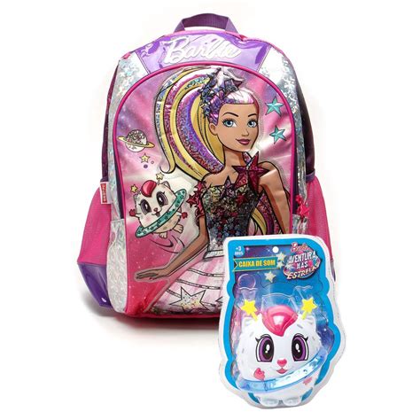 Mochila Barbie Sestini Aventura Nas Estrelas G Infantil Rosa Roxa