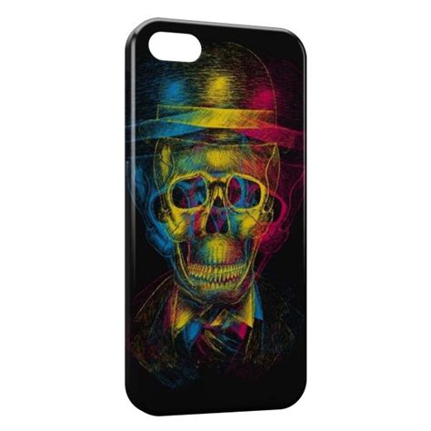 Coque IPhone 4 4S Tete De Mort MultiColors Pixypia