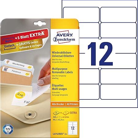 Avery Zweckform L Rev Universal Etiketten Plus