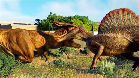 Spinosaurus Vs T Rex Vs Acrocanthosaurus Epic Dinosaur Showdown In