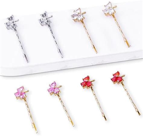 Amazon Cptots 8PCS Rhinestone Bobby Hair Pins Clover Shape Crystal