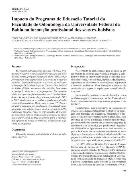 Faculdade De Odontologia - Universidade Federal Da Bahia