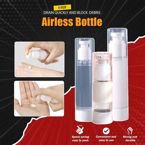 Ml Ml Ml Ml Ml Lotion Pump Airless Clear Bottle Reuse Refill