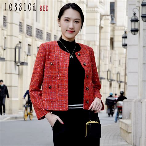 Jessica Red 氣質七彩線紗毛呢編織小香風外套824z0c 短版 Yahoo奇摩購物中心