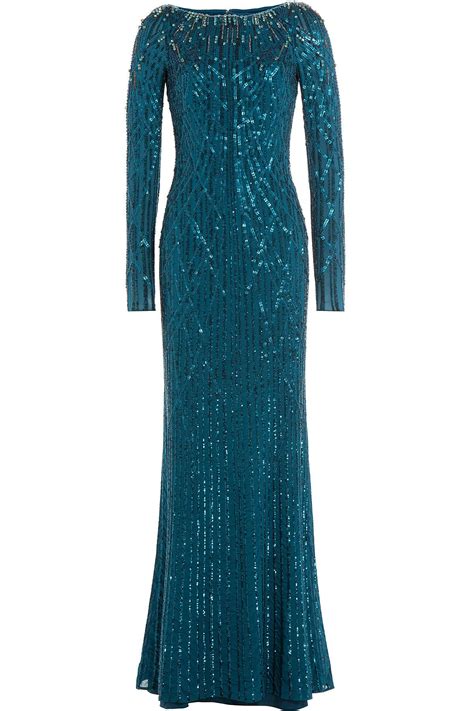 Jenny Packham Bead Embellished Floor Length Gown Jacksbay