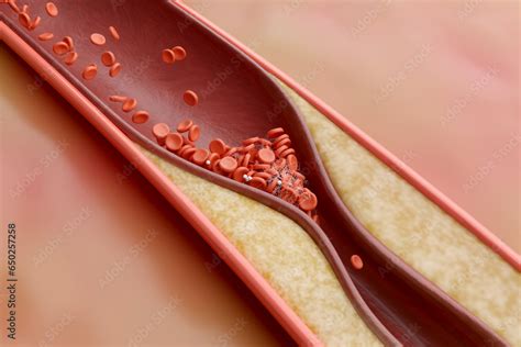 Coronary Thrombosis Blood Clot Inside A Blood Vessel Of The Heart