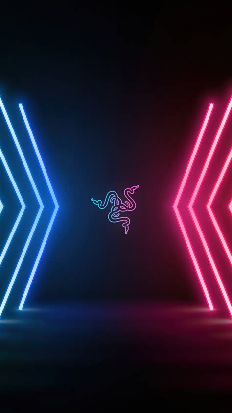 Razer Logo Neon Lights 4K #4850f Wallpaper PC Desktop