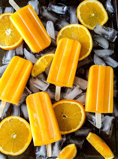 Orange Popsicle Orange Ice Pops Shweta In The Kitchen