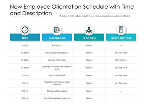 New Employee Orientation Description Printable Templates