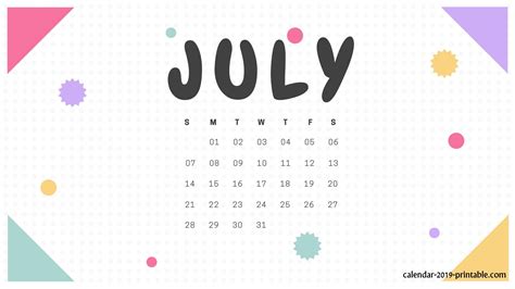 🔥 [30+] July 2019 Calendar Wallpapers | WallpaperSafari