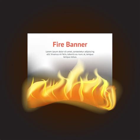 Premium Vector Realistic Detailed 3d Fire Banner With Hot Flame