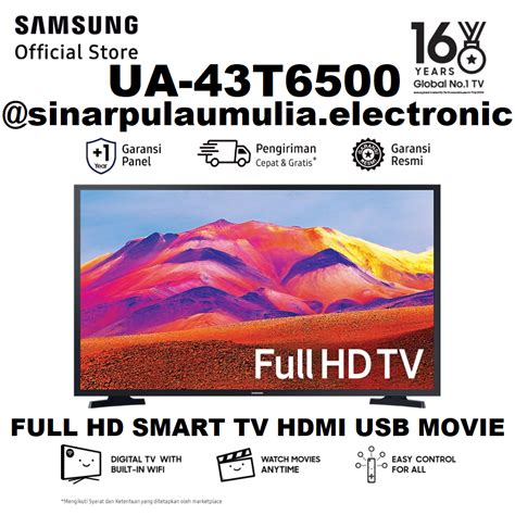 Jual Samsung LED TV 43 Inch Full HD Smart Digital UA 43T6500 UA 43