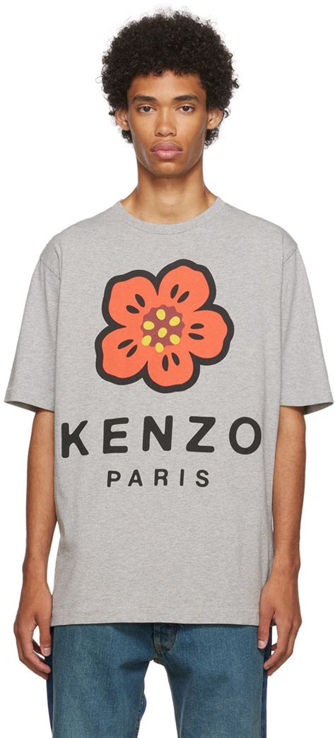 Kenzo Gray Boke Flower T Shirt SSENSE UK