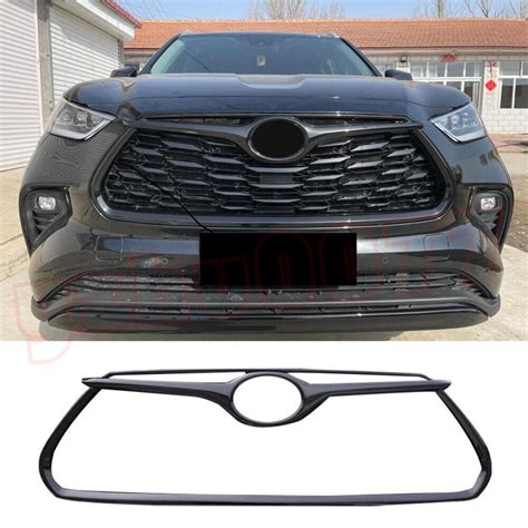 2020 2023 For Toyota Highlander Glossy Black Car Front Grille Frame Cover Trim Ebay