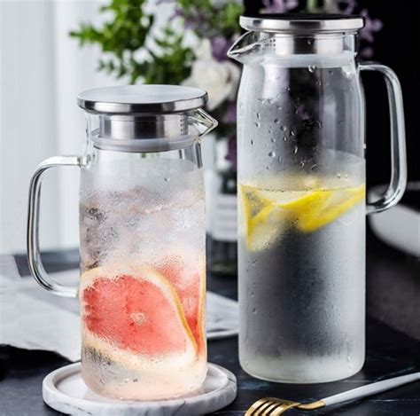 Luxury Glass Oz Ml Water Pitcher Ice Tea Juice Beverage Bottle