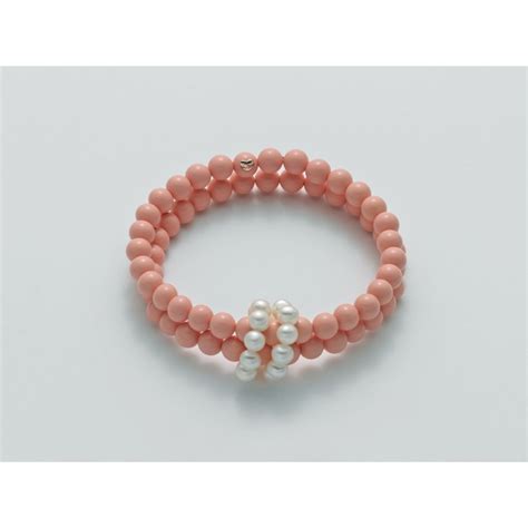 Miluna Bracciale Donna Corallo Rosa E Perla Pbr