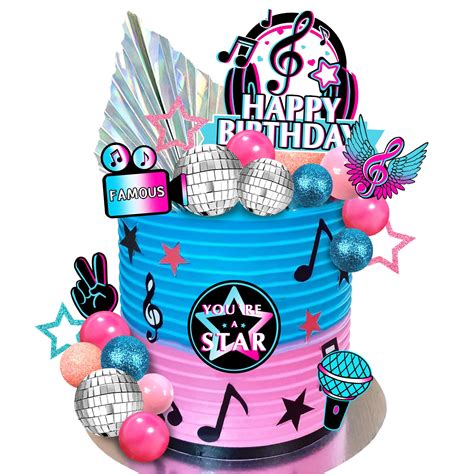 30 PCS Music Cake Toppers Musical Birthday Party Cake Decorations For