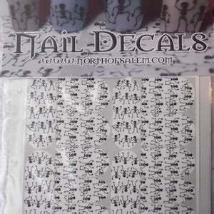 Dancing Skeletons Nail Art Decals Skl Full Nail Wrap Decoration Day Of