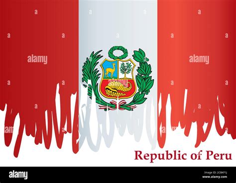 Flag of Peru, Republic of Peru. Template for award design, an official ...