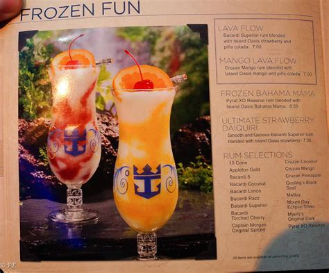 Royal Caribbean Drink Lists Prices Menus And Much More Cruise