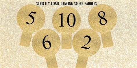 Score Paddles Strictly Come Dancing Printable Gold Etsy Uk