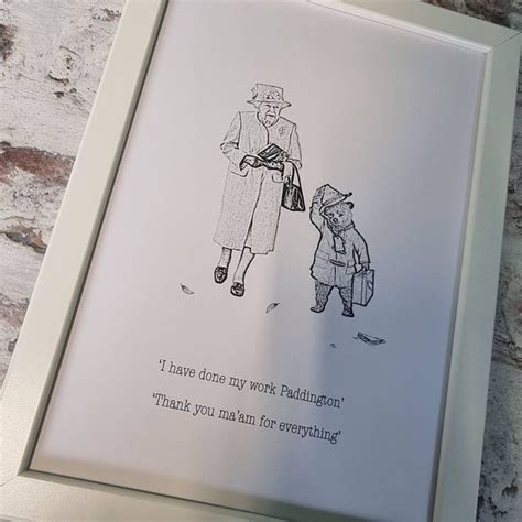 Queen And Paddington A Queen Elizabeth And Paddington Print