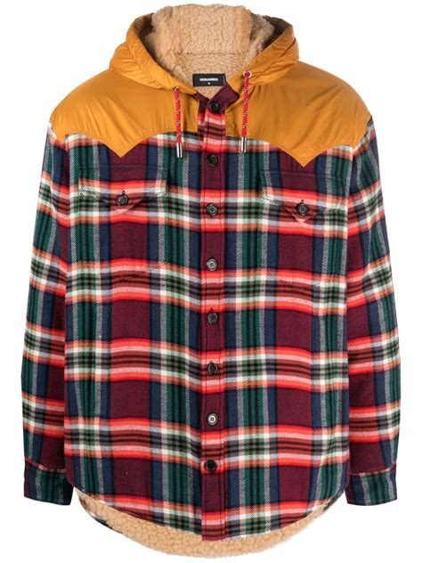 Dsquared2 Check Pattern Hooded Jacket Farfetch