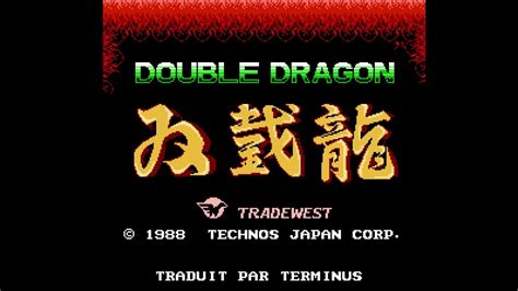 Double Dragon Nes Écran Titre Europe Patché En Français 1080p