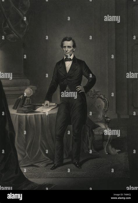 Full Length Portrait Of Abraham Lincoln Engraving By John Chester