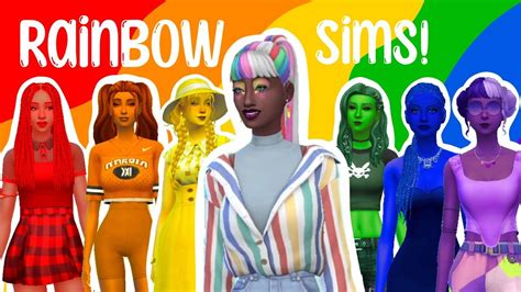 Making Rainbow Sims 🌈 Sims 4 Cas Youtube