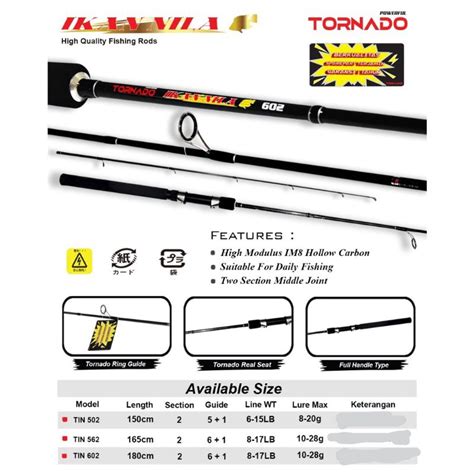 Jual Joran Pancing Tornado Ikan Nila Joran Spinning Carbon