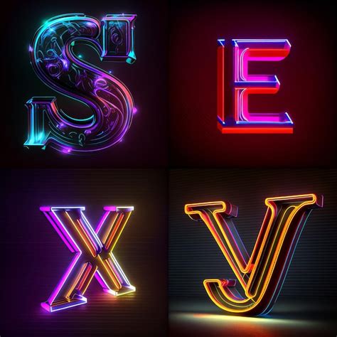 23 000 Neon Alphabet Pictures