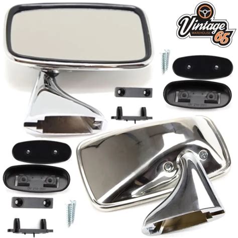 Classic Car Chrome Door Mirrors Lh Rh For Mg Mgb Triumph Ford Mini Tex