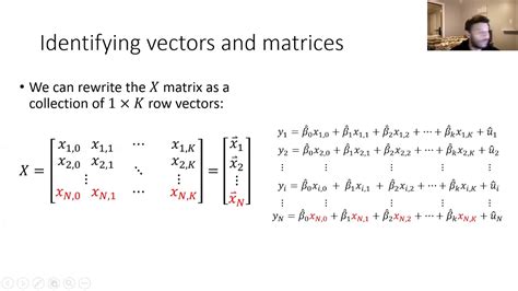 Multiple Linear Regression In Matrix Form Youtube