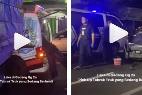 Kecelakaan Antara Pick Up Dan Truk Di Gadang Malang 1 Korban Diduga