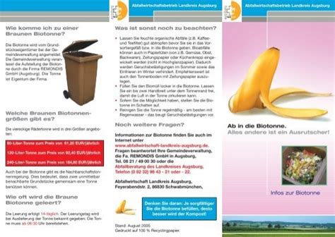 Flyer Biotonne Abfallwirtschaft Landkreis Augsburg