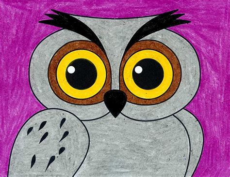 Cute Owl Face Drawing