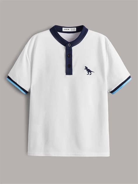 Boys Dinosaur Print Polo Shirt