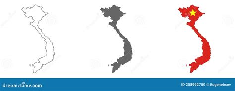 Mapa De Vietnam Altamente Detallado Con Fronteras Aisladas En Segundo