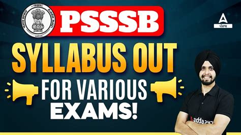 Psssb Syllabus Psssb Syllabus For Various Exams Know Full